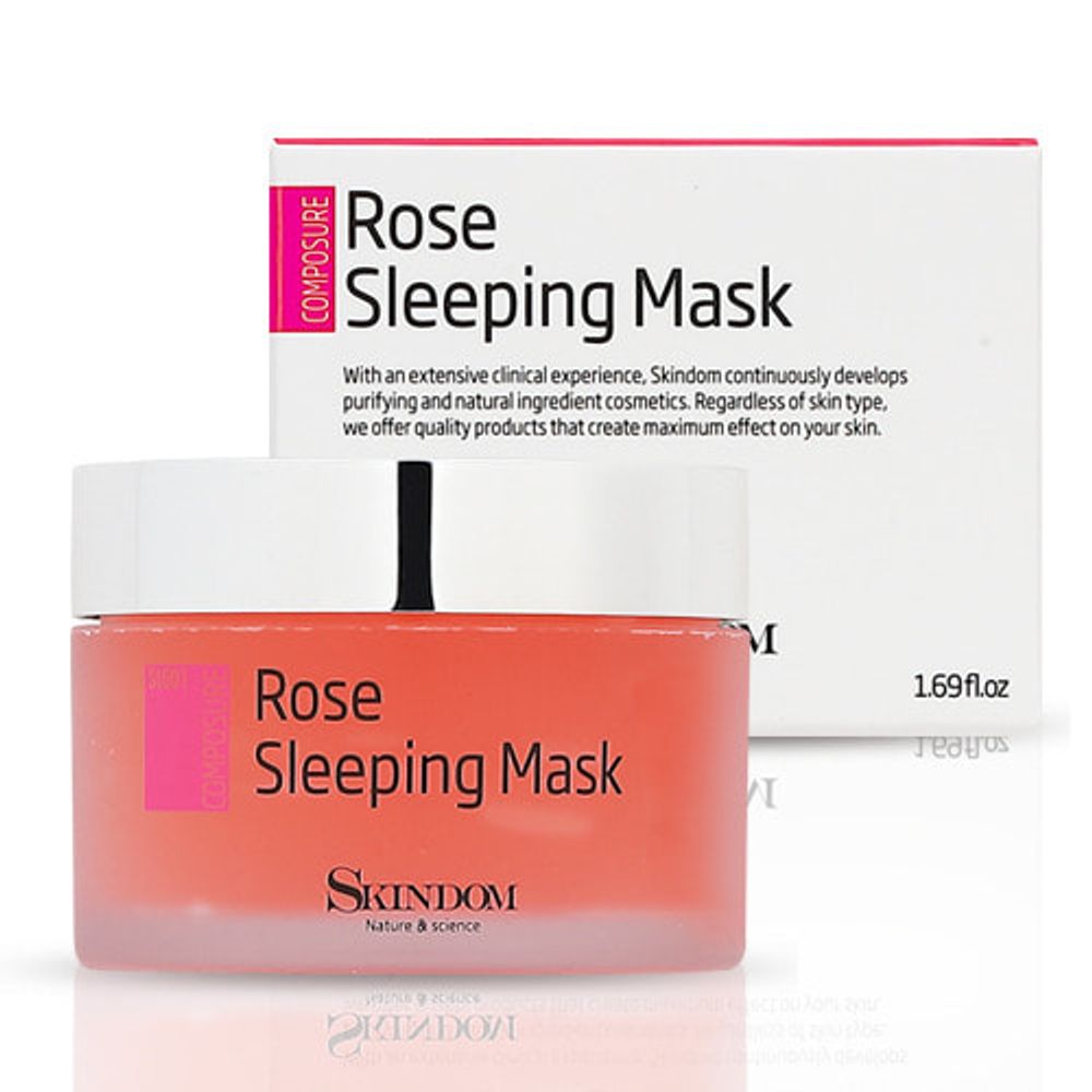 [Skindom] Moisturizing Care Rose Sleeping Mask 50ml_Sleeping Pack, Rose Extract, Glycerin, Moisture Pack_Made in Korea